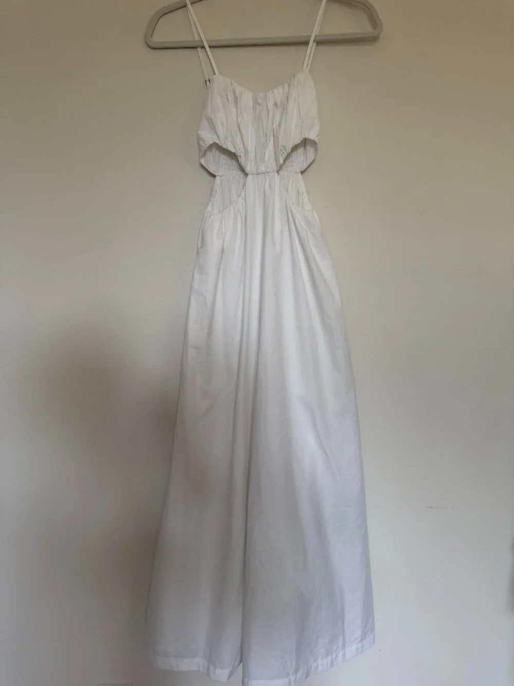 Abercrombie & Fitch Bubble Top Cut Out Maxi Dress Boho Cottagecore White - XS